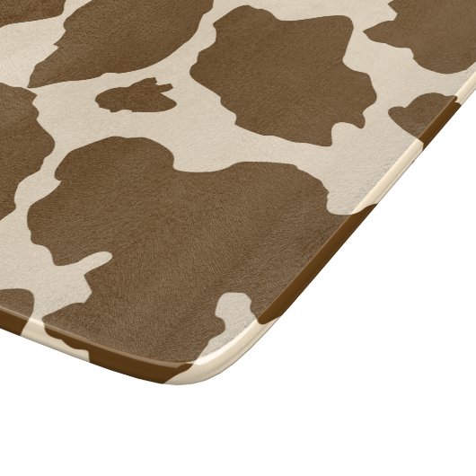 ブラウンスポットカウープリント農家ファームアニマルズクラス カッティングボード (角)