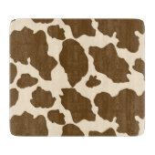 ブラウンスポットカウープリント農家ファームアニマルズクラス カッティングボード (正面)