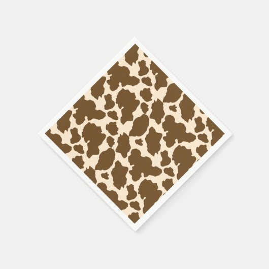 ブラウンスポットカウープリント農家ファームアニマルズクラス スタンダードカクテルナプキン (角)