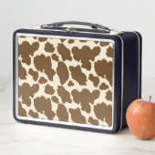 ブラウンスポットカウープリント農家ファームアニマルズクラス メタルランチボックス (インサイチュ)