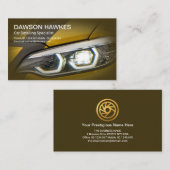 ブラウンスポーツカーのヘッドライトが詳細自動 名刺 (正面/裏面)