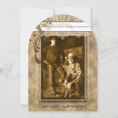 ブラウンスワールヴィンテージシャンデリアあなたの写真ダマスク 招待状 (正面)