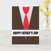 ブラウンスーツ赤いネクタイのお父さんの日 カード (黄色い花)