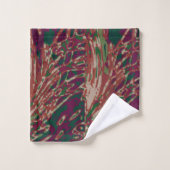 ブラウンズとグリーンズの森林色抽象芸術 バスタオルセット (ウォッシュタオル)