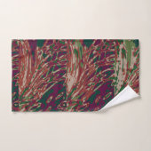 ブラウンズとグリーンズの森林色抽象芸術 バスタオルセット (ハンドタオル)