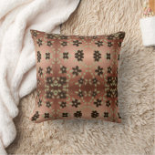 ブラウンズとホワイトのリバーシブルプリントパターン クッション (ブランケット)