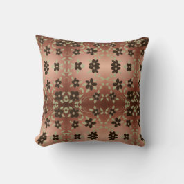 ブラウンズとホワイトのリバーシブルプリントパターン クッション