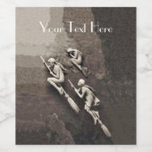 ブラウンズに飛んでいる白い魔女3人 ワインラベル (シングルラベル)