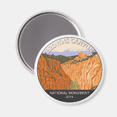 ブラウンズキャニオンナショナルモニュメントコロラドレトロ マグネット (正面/裏面)
