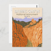 ブラウンズキャニオンナショナルモニュメントコロラドヴィンテージ ポストカード (正面/裏面)