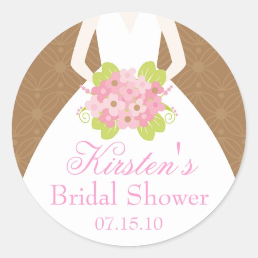 ブラウンズドレ結婚スブライダルシャワー ラウンドシール (正面)