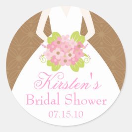 ブラウンズドレ結婚スブライダルシャワー ラウンドシール