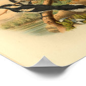 ブラウンズフライキャッチャーブラックバードヴィンテージプリント ポスター (角)