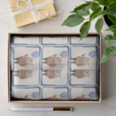 ブラウンセータープリドスカーフのブルーバルーンベア 薄葉紙 (ギフト)