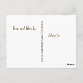 ブラウンタイポグラフィ結婚の感謝はがき ポストカード (裏面)
