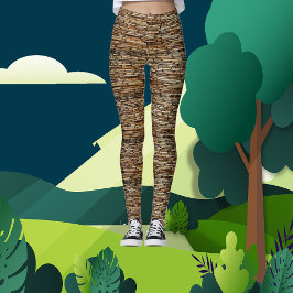 ブラウンタイル抽象芸術モダンアートシックパーティー |カジュアル | レギンス