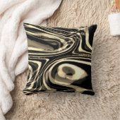 ブラウンタウペタンベージュスワーリングラインデザイン クッション (ブランケット)