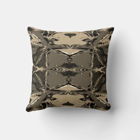 ブラウンタウペタンモザイク地中海のパターン クッション (裏面)