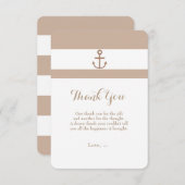 ブラウンタウペ&ホワイトストライプのいかりサンキューカード サンキューカード (正面/裏面)