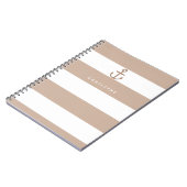 ブラウンタウペ&ホワイトストライプのいかりノート ノートブック (左側)