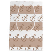 ブラウンタウペ&ホワイトストライプのいかりパーティー抱き枕 ミディアムペーパーバッグ (裏面)