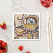 ブラウンタコヴィンテージマップコンパス スタンダードカクテルナプキン (インサイチュ)