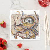 ブラウンタコヴィンテージマップコンパス スタンダードランチョンナプキン (インサイチュ)