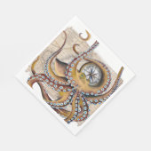 ブラウンタコヴィンテージマップコンパス スタンダードランチョンナプキン (角)