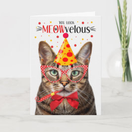 ブラウンタビーキャットミョー誕生日 カード