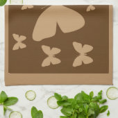 ブラウンタンの蝶タオル キッチンタオル (折り畳み)