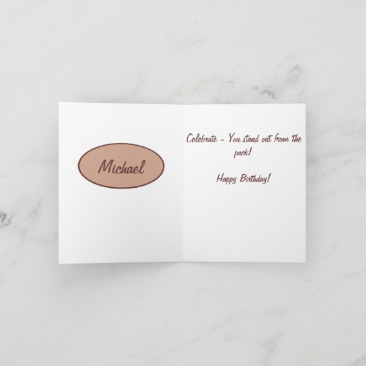 ブラウンタンの迷彩柄のカムフラージュのハッピーバースデーのカスタム カード (内部)