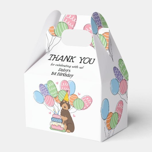 ブラウンタンオーストラリア犬誕生日ありがとう フェイバーボックス (正面サイド)