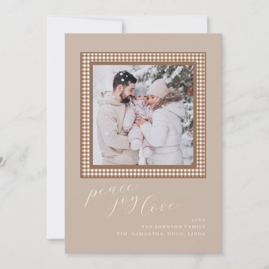 ブラウンタンクリスマスカードホリデーフォトイメージ カード (正面)