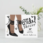 ブラウンタンスキンハイヒールサンムーンブライダルシャワー 招待状 (スタンド正面)