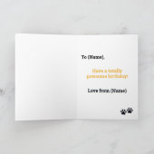 ブラウンタンフランスのブルドッグハッピーバースデーカード カード (内部)