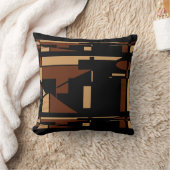 ブラウンタンブラックサウスウエストルックミニマル抽象芸術 クッション (ブランケット)