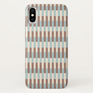 ブラウンタンブルーストライプ iPhone X ケース
