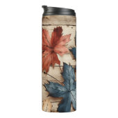 ブラウンタンブルー秋紅葉 タンブラー (回転右)