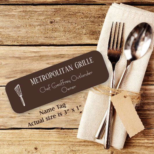 ブラウンタンヘラレストランシェフ 名札
