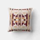 ブラウンタンベージュサウスウエストアートラージモザイク クッション (裏面)