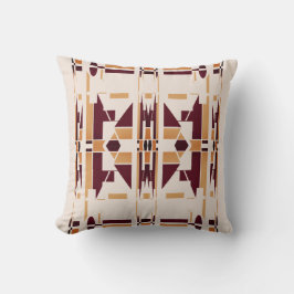 ブラウンタンベージュサウスウエストアートラージモザイク クッション