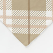 ブラウンタンベージュバッファロープレイドボーイズツインサイズ フリースブランケット (角)