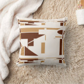 ブラウンタンホワイトサウスウエストルックミニマル抽象芸術 クッション (ブランケット)