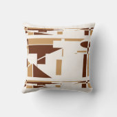 ブラウンタンホワイトサウスウエストルックミニマル抽象芸術 クッション (裏面)