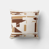 ブラウンタンホワイトサウスウエストルックミニマル抽象芸術 クッション (正面)