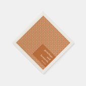 ブラウンタンミッドモダンジオメトリックシック結婚ズカスタム スタンダードカクテルナプキン (角)
