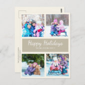 ブラウンタン数々のフォトクリスマスホリデーグリーティング ポストカード (正面/裏面)