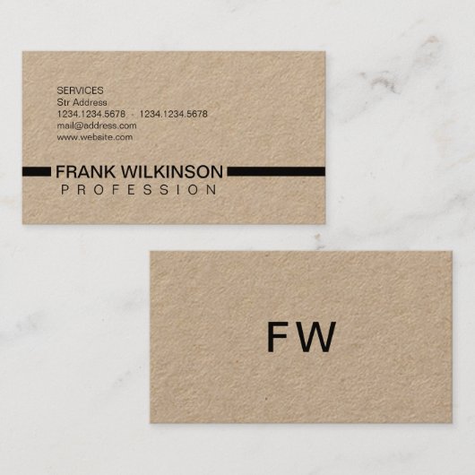 ブラウンタン炭素スタイル 名刺 (正面/裏面)