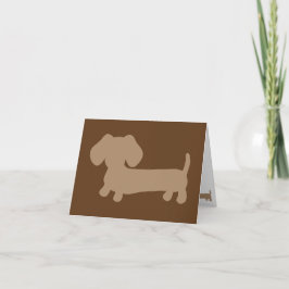 ブラウンタンDachshundsノートカ男らしード カード