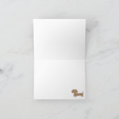 ブラウンタンDachshundsノートカ男らしード カード (内部)